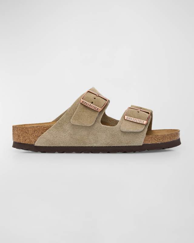 Arizona Suede Dual-Buckle Slide Sandals